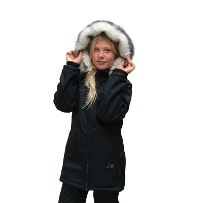 Dívčí zimní softshellový kabát s beránkem Lamb Black od českého výrobce oblečení Esito.