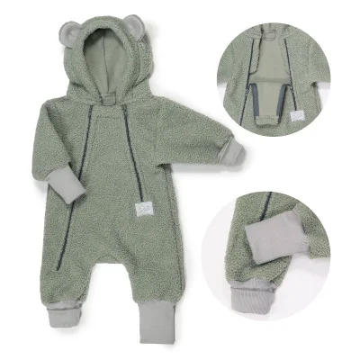 Rostoucí zimní kombinéza Teddy fleece double Olive od českého výrobce oblečení Esito.