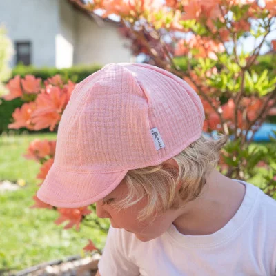 Dětská kšiltovka mušelín Pink od českého výrobce oblečení ESITO.