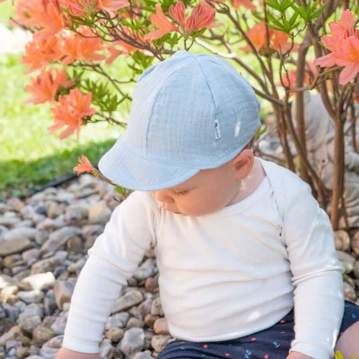 Dětská kšiltovka mušelín Blue od českého výrobce oblečení Esito.