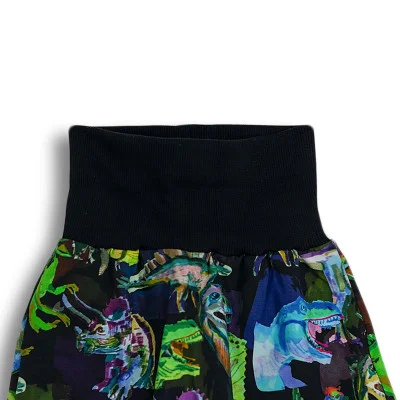 Dětské tepláky s vysokým pasem Hraví dinosauři od českého výrobce módy pro děti a dospělé Esito.