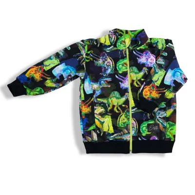 Mikina na zip Hraví dinosauři od českého výrobce módy pro děti a dospělé Esito.