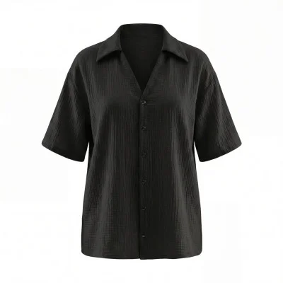 Dámská mušelínová košile Tereza Black od českého výrobce módy pro děti a dospělé Esito.