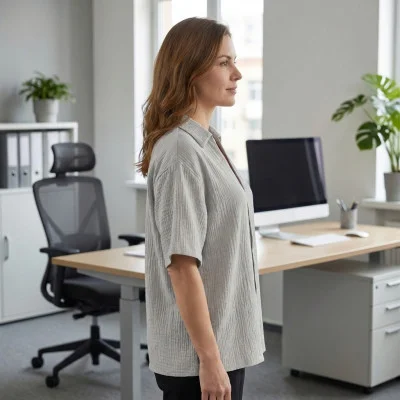 Dámská mušelínová košile Tereza Dove grey ilustrační live foto od českého výrobce módy pro děti a dospělé Esito.