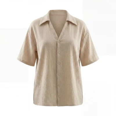 Dámská mušelínová košile Tereza Ecru od českého výrobce módy pro děti a dospělé.