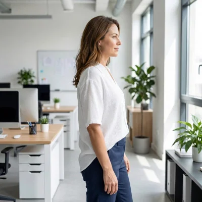 Dámská mušelínová košile Tereza White ilustrační live foto od českého výrobce módy pro děti a dospělé Esito.