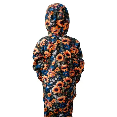 Dětská softshellová bunda DUO Slunečnice náhled na kapuci zezadu od českého výrobce oblečení Esito.