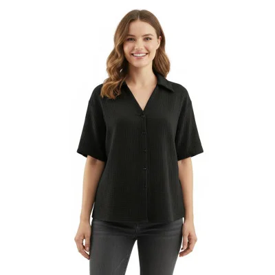 Dámská mušelínová košile Tereza Black od českého výrobce módy pro děti a dospělé Esito.