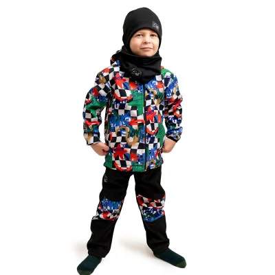 Dětská softshellová bunda DUO Play of colors náhled na komplet s kalhotami od českého výrobce Esito.