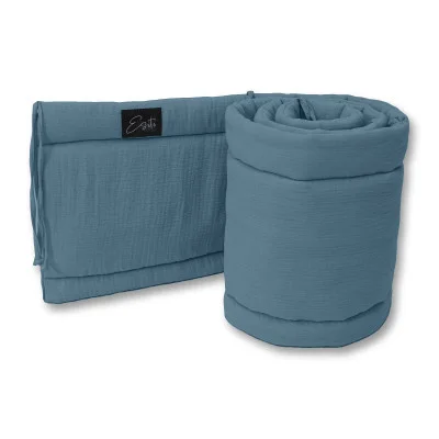 Luxusní mantinel mušelín do postýlky Denim blue od českého výrobce Esito.