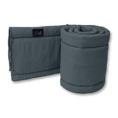 Luxusní mantinel mušelín do postýlky Antracite od českého výrobce Esito.