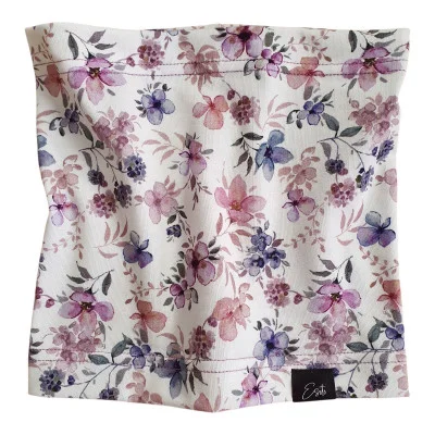 Bavlněný nákrčník Violet flowers od českého výrobce módy pro děti a dospělé.