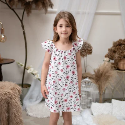 Dívčí mušelínové šaty Echinacea od českého výrobce oblečení Esito.