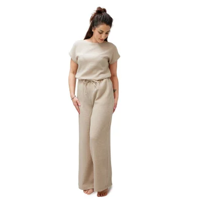 Mušelínové tričko Diana Ecru náhled komplet s kalhotami Ecru od českého výrobce módy pro děti a dospělé.