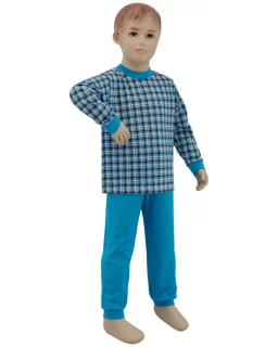 Chlapecké pyžamo tyrkysové kostky vel. 92 - 110