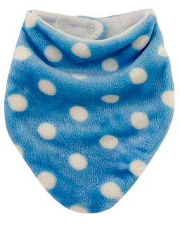 Šátek na krk Puntík podšitý bavlnou modrá