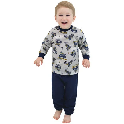 Chlapecké pyžamo Motorky na šedé vel. 92 - 110