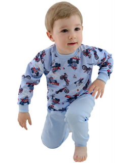 Chlapecké pyžamo Motorky na modré vel. 92 - 110