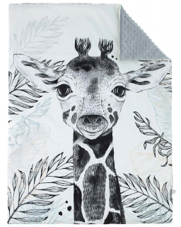Luxusní deka MINKY Žirafa šedá