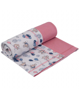 Letní dětská deka dvojitá bavlna Myšky růžová v rozměru 100 x 75 cm. Český výrobek ze 100% bavlny od ESITO.