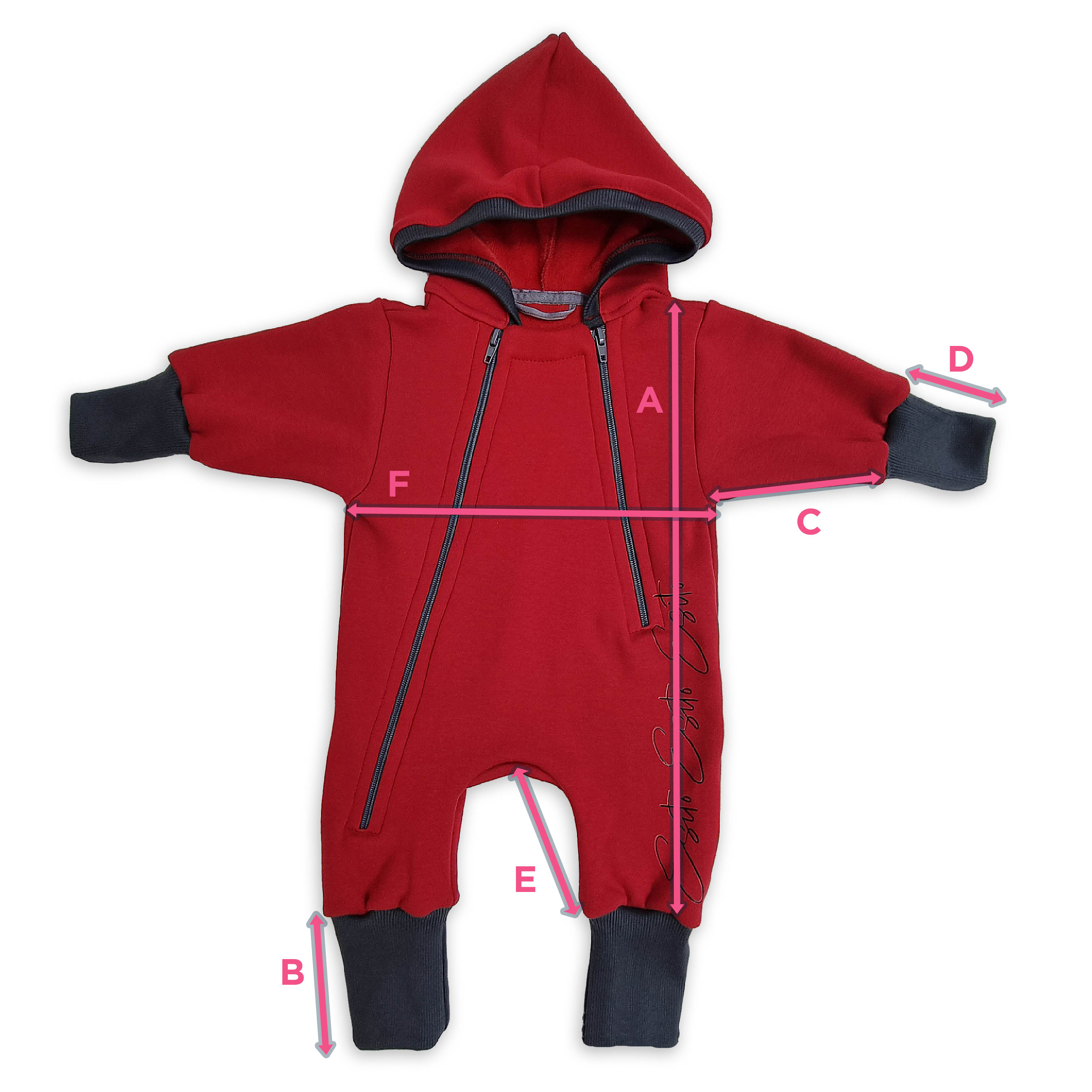 Velikostní tabulka Teplákový overal ESITO