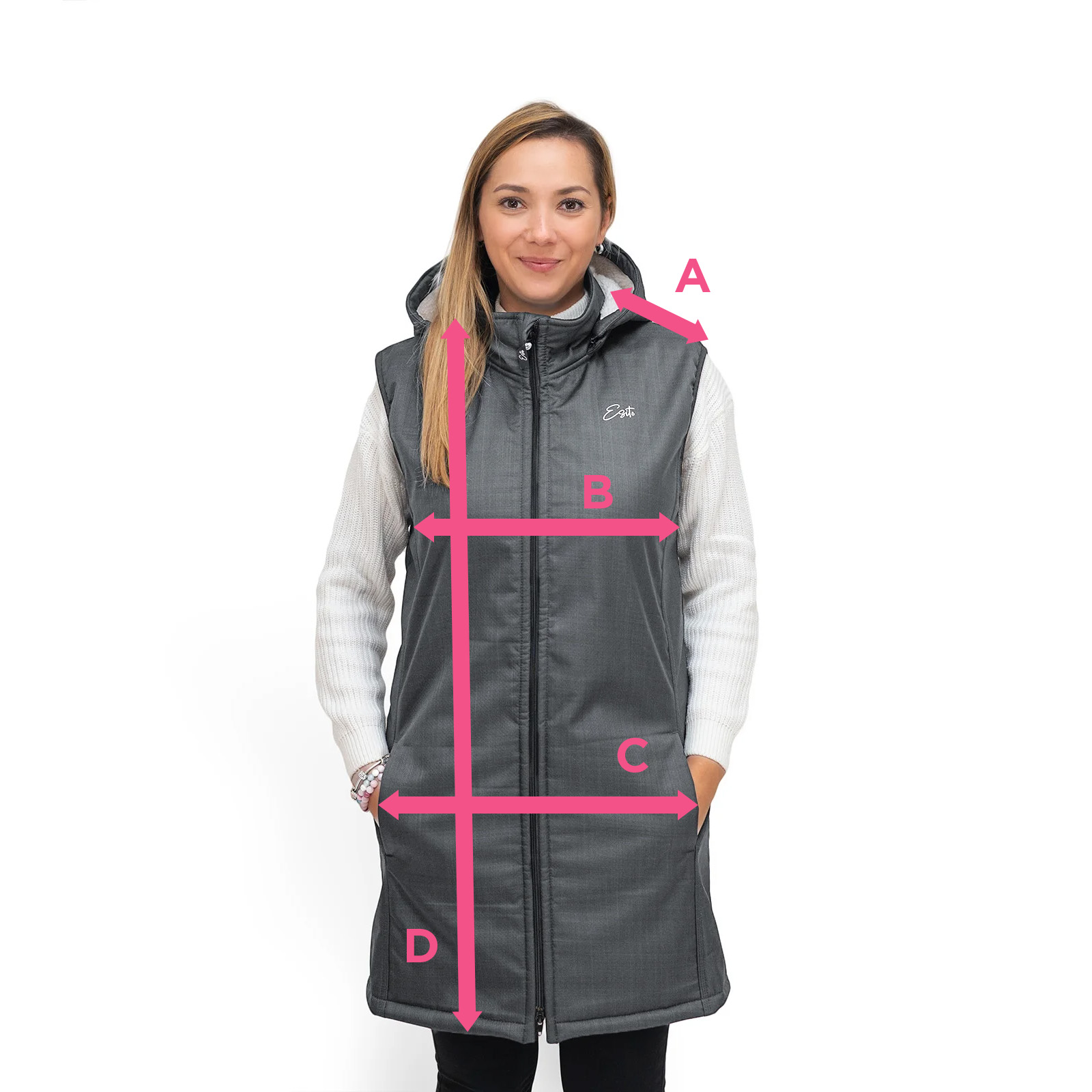 Velikostní tabulka dámská zimní vesta