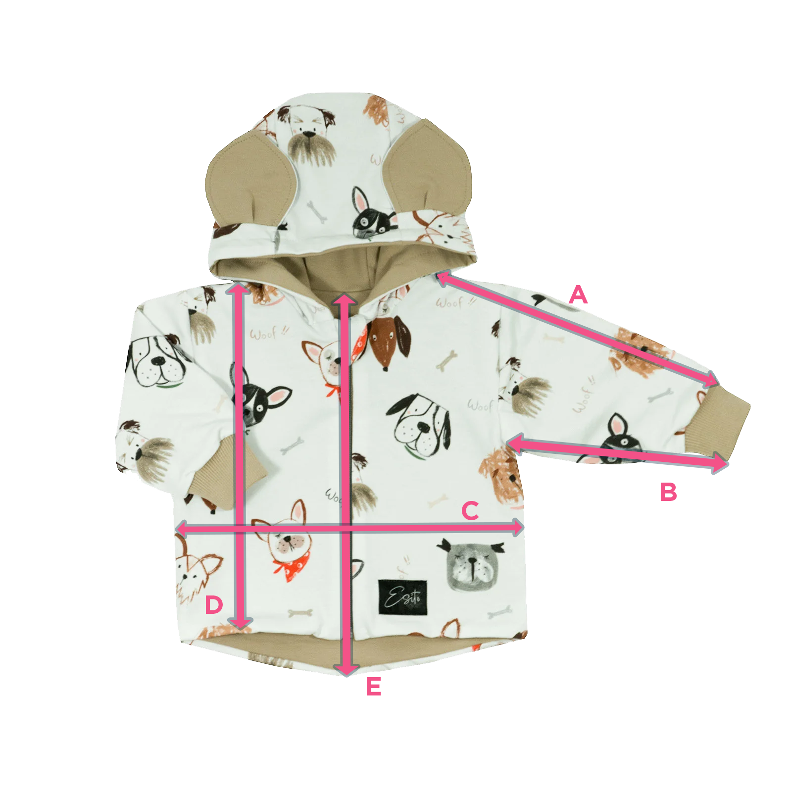 Velikostní tabulka Teplákový overal ESITO